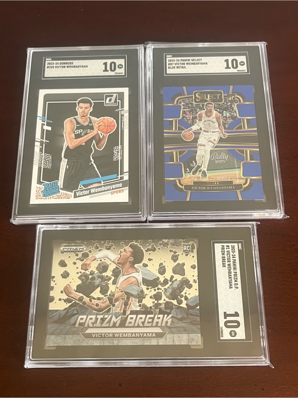 Victor Wembanyama 3 Card Rookie Lot Gem Mint 10